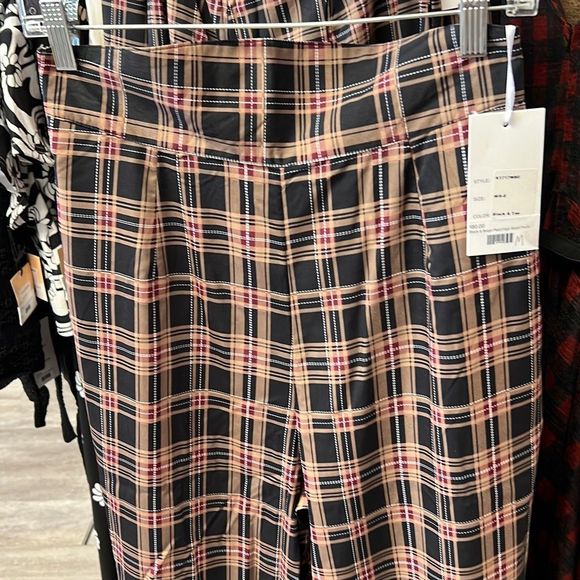 Black plaid high waisted slacks - Picture 2 of 4
